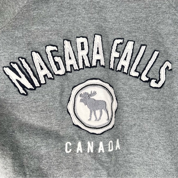 INITIAL ATTRACTION NIAGARA FALLS CANADA CREWNECK SWEATER SMALL GREY NEUTRAL - Picture 4 of 4